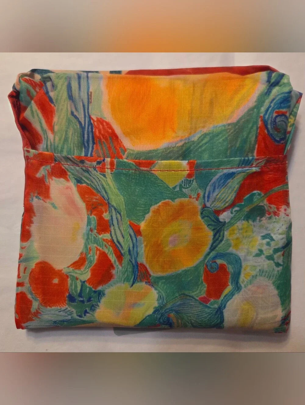 ​DEMDACO ArtLifting Floral Stripes Foldable Tote Bag Alicia Sterling Beach